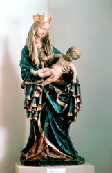 Schone Madonna, statue peinte, de la Pfarrkirche, Bad Aussee, Autriche