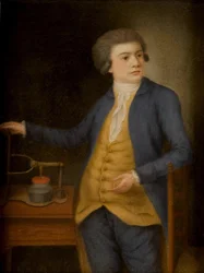 Scientifique avec un instrument électrique, années 1780