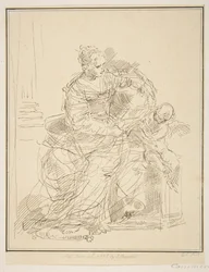 Femme assise avec un putto, 1775