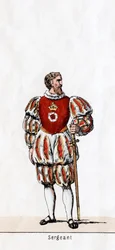 Sergent, costume pour la pièce de Shakespeare, Henry VIII, 19ème siècle