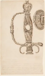 Ensemble de quatre dessins pour petites épées, vers 1725-80