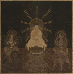 Shaka accompagné de Fugen et Monju, 1185-1333