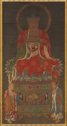 Triade de Shakyamuni : Bouddha accompagné de Manjushri et Samantabhadra, années 1300