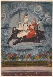 Shiva et Devi sur la peau de Gajasura, vers 1675-1680