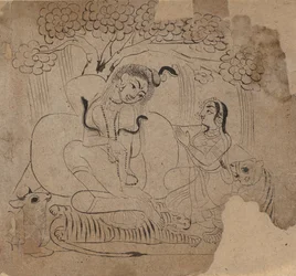 Shiva et Parvati, 19ème siècle