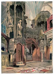 Sanctuaire de Henri V, Abbaye de Westminster, Londres, vers 1850
