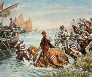 Sigismond est sauvé après la bataille de Nicopolis, 1396