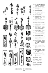 Signatures de Hiroshige, XIXe siècle 1925