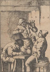 Chanteur debout entre deux fumeurs, 1610-85