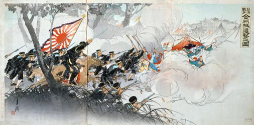 Guerre sino-japonaise, 19e siècle. Estampe japonaise. Collection privée