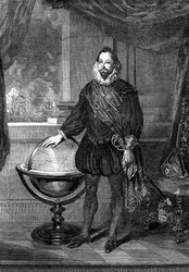 Sir Francis Drake, navigateur, marin et pirate du 16ème siècle, 1851