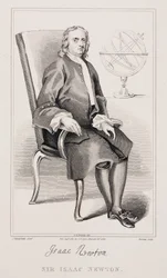 Sir Isaac Newton, mathématicien et physicien anglais, vers 1725