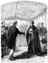 Sir Walter Scott présentant la Croix de Saint-André au roi George IV