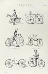 Six premières formes de bicyclette, vers 1870