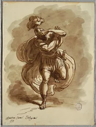 Folio de Carnet de Croquis, Soldat Aveuglé, Détail de la Conversion de Saint Paul, Étude d