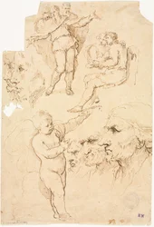 Esquisses de têtes et de figures, 1600s