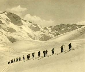 Leçon de ski, Arlberg, Autriche, c1935