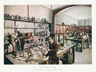 Fabrication de savon, vers 1905