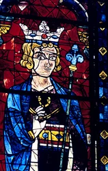 Salomon, vitrail, cathédrale de Chartres, France, 1194-1260