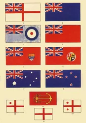 Quelques enseignes de la Grande-Bretagne et du Commonwealth, vers 1948