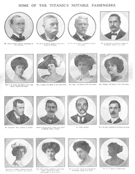 Certains des passagers notables du Titanic, 20 avril 1912