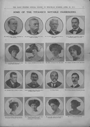 Quelques passagers notables du Titanic, 20 avril 1912