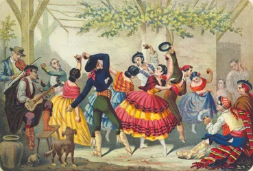Danseurs espagnols, milieu du 19e siècle