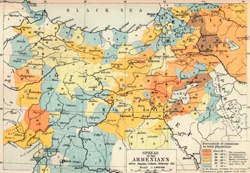 Répartition des Arméniens après Supan, Cuinet, Selenoy etc, vers 1560, 1907