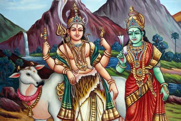 Temple hindou Sri Vadapathira Kaliamman. Shiva et Parvati. Singapour