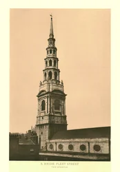 Sainte Bride, Fleet Street, le clocher, milieu-fin du XIXe siècle