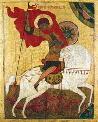 Saint Georges tuant le dragon, icône russe