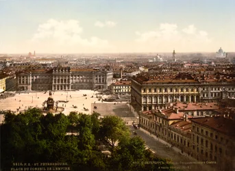 Place Saint-Isaac, Saint-Pétersbourg, Russie, vers 1890-1905