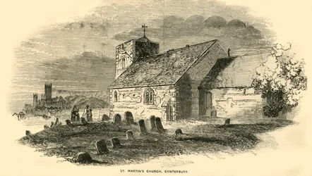 Église Saint-Martin, Canterbury, Kent, vers 1850