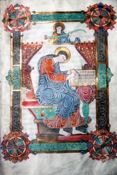 Saint Matthieu écrivant son Évangile, œuvre anglo-saxonne