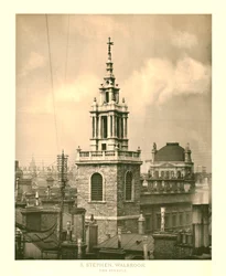 St Stephen Walbrook, le clocher, milieu-fin du 19e siècle