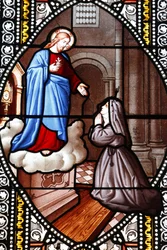 Vitrail représentant Sainte Marguerite-Marie Alacoque, La Cavalerie, France