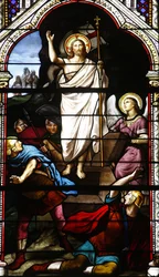 Vitrail : la résurrection du Christ, Levallois-Perret, France