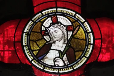 Vitrail de Jésus, Église de Saint-Pierre et Paul, Istanbul, Turquie