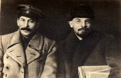 Staline et Lénine, dirigeants révolutionnaires bolcheviques russes, Moscou, Russie, 1919