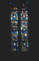 Étoile de David dans une fenêtre d