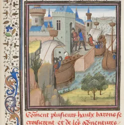 Départ pour la Quatrième Croisade. Miniature de l