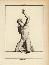 Statue de Narcisse, beau chasseur de la mythologie grecque