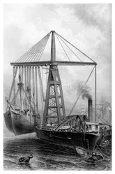 Derrick à vapeur, 1866