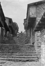 Marches menant au bazar de Kailana, Inde