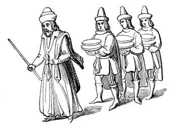 Intendant et serviteurs, 15ème siècle, 1910
