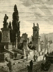 Rue des Tombeaux à Athènes, restaurée, 1890