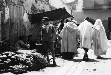 Scène de rue, Casablanca, Maroc, vers 1920s-1930s