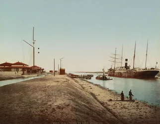 Canal de Suez à El Qantara, vers 1900