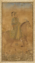 Sultan Abdullah Qutb Shah 1614-74 à cheval, vers 1635