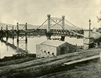Pont suspendu, sur le Fitzroy, 1901